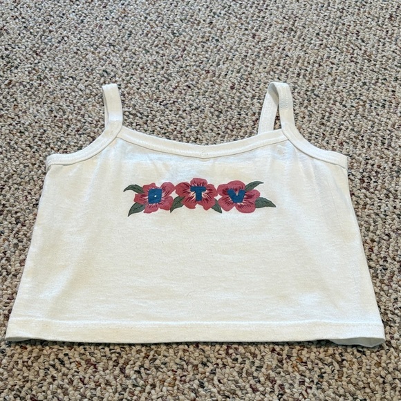 OTV Sport Other - OTV Sport Floral Embroidered White Crop Top. Child’s Medium. Y2K